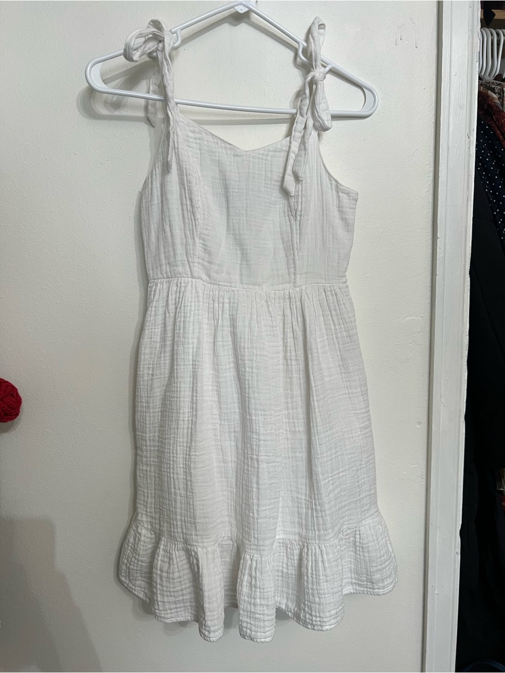 Old Navy White Cotton Textured Sundress